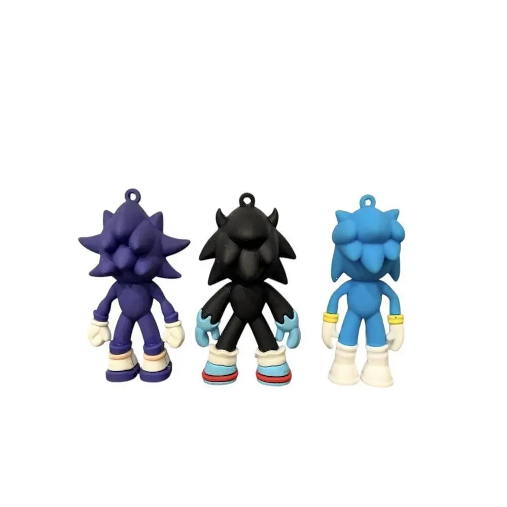 Sonic The Hedgehog 3 Silicone Sonic Keychains: No Key Rings 2.5”